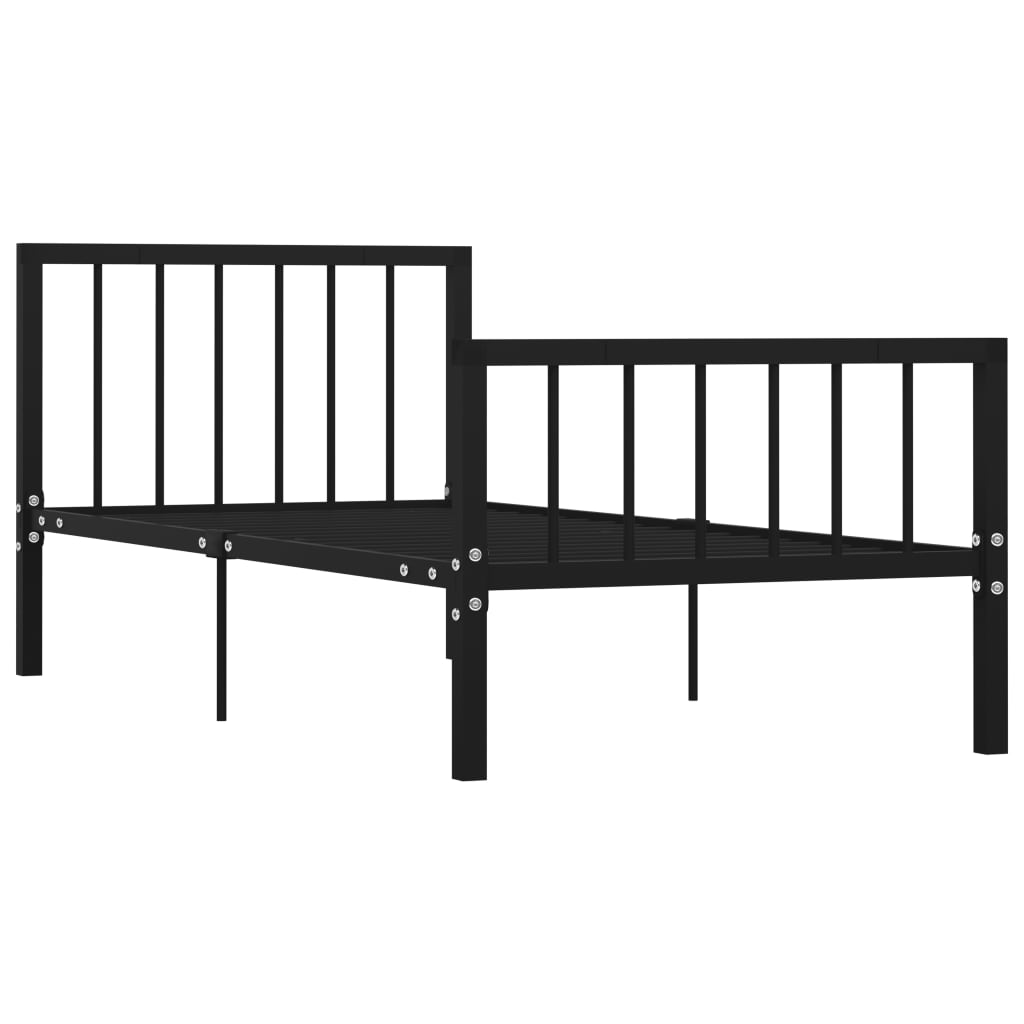 Bettgestell Schwarz Metall 100 × 200 cm - Pazzar.ch