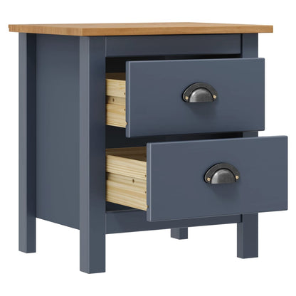 Nachttisch Hill Grau 46x35x49,5 cm Massivholz Kiefer - Pazzar.ch