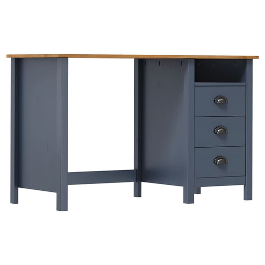Schreibtisch Hill mit 3 Schubladen Grau 120x50x74cm Kiefernholz - Pazzar.ch