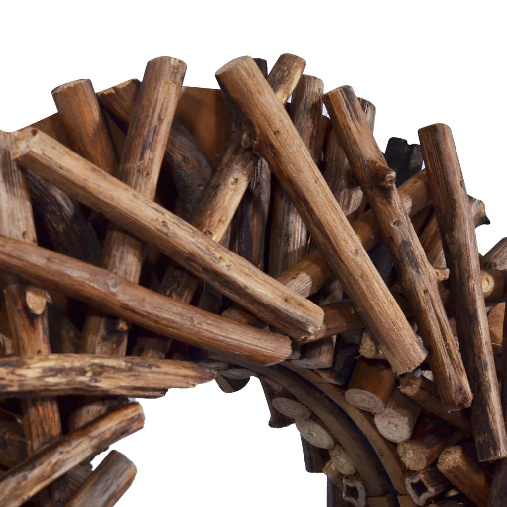 Wandspiegel 40 cm Teak Rund - Pazzar.ch