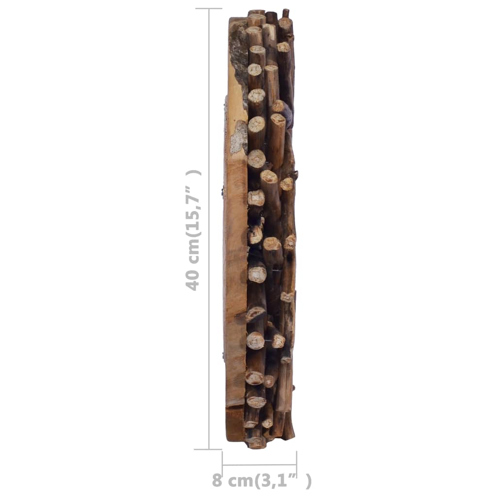 Wandspiegel 40 cm Teak Rund - Pazzar.ch