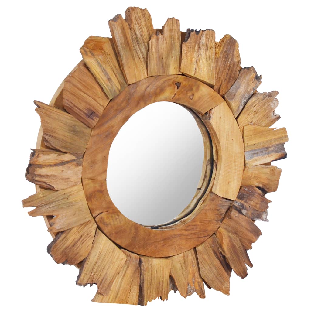 Wandspiegel 40 cm Teak Rund - Pazzar.ch
