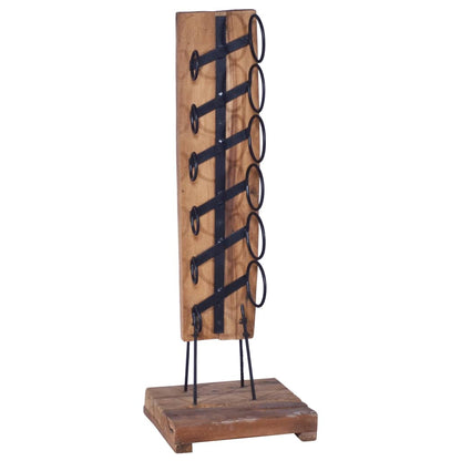 Weinständer für 6 Flaschen 35x35x100 cm Massivholz Teak - Pazzar.ch