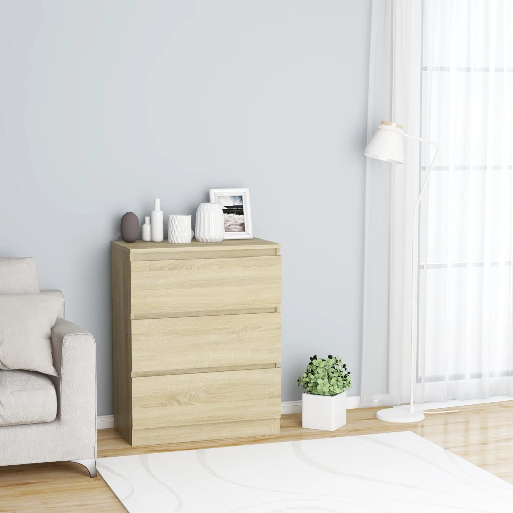Sideboard Sonoma-Eiche 60x35x76 cm Holzwerkstoff - Pazzar.ch