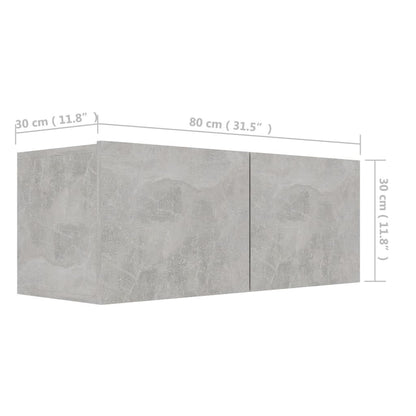 TV-Schrank Betongrau 80x30x30 cm Holzwerkstoff - Pazzar.ch