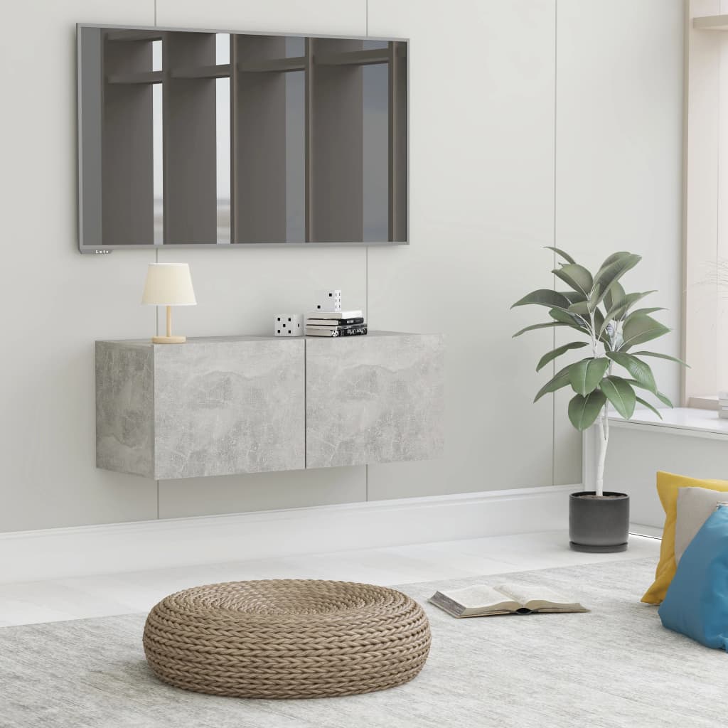 TV-Schrank Betongrau 80x30x30 cm Holzwerkstoff - Pazzar.ch