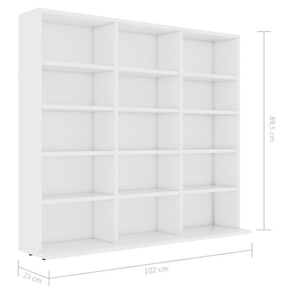CD-Regal Weiß 102x23x89,5 cm Holzwerkstoff - Pazzar.ch