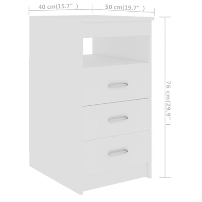 Sideboard mit Schubladen Weiß 40x50x76 cm Holzwerkstoff - Pazzar.ch