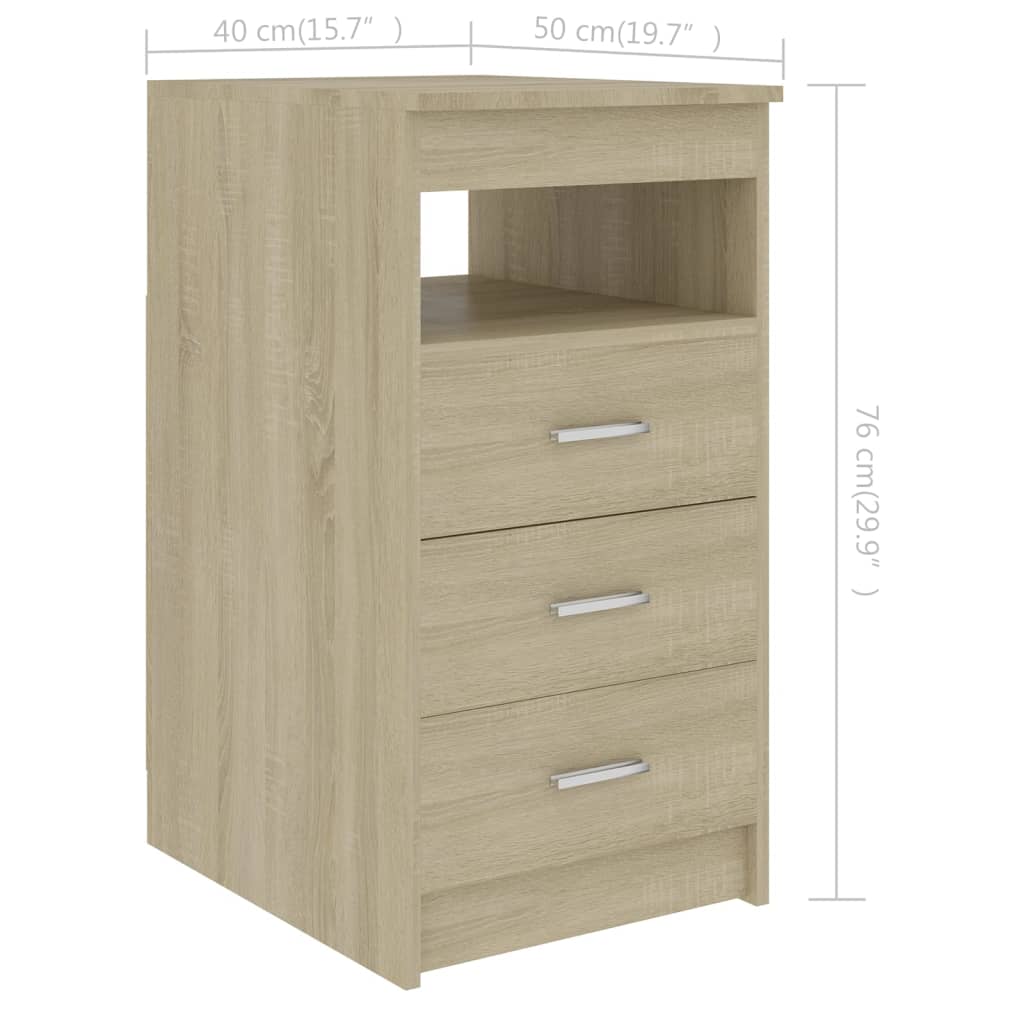 Sideboard mit Schubladen Sonoma-Eiche 40x50x76 cm Holzwerkstoff - Pazzar.ch