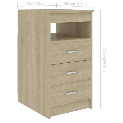 Sideboard mit Schubladen Sonoma-Eiche 40x50x76 cm Holzwerkstoff - Pazzar.ch
