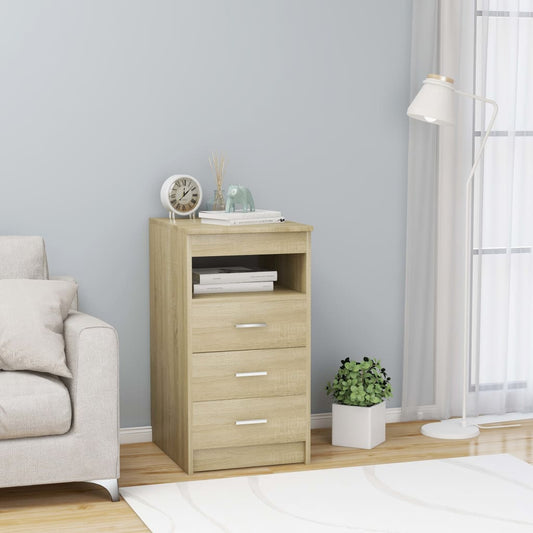 Sideboard mit Schubladen Sonoma-Eiche 40x50x76 cm Holzwerkstoff - Pazzar.ch