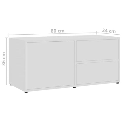 TV-Schrank Weiß 80x34x36 cm Holzwerkstoff - Pazzar.ch