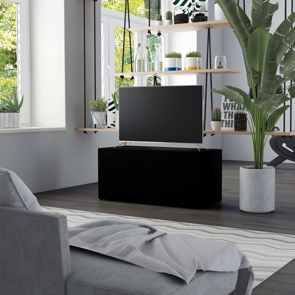 TV-Schrank Schwarz 80x34x36 cm Holzwerkstoff - Pazzar.ch