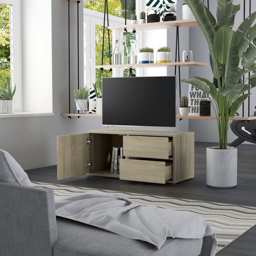 TV-Schrank Sonoma-Eiche 80x34x36 cm Holzwerkstoff - Pazzar.ch