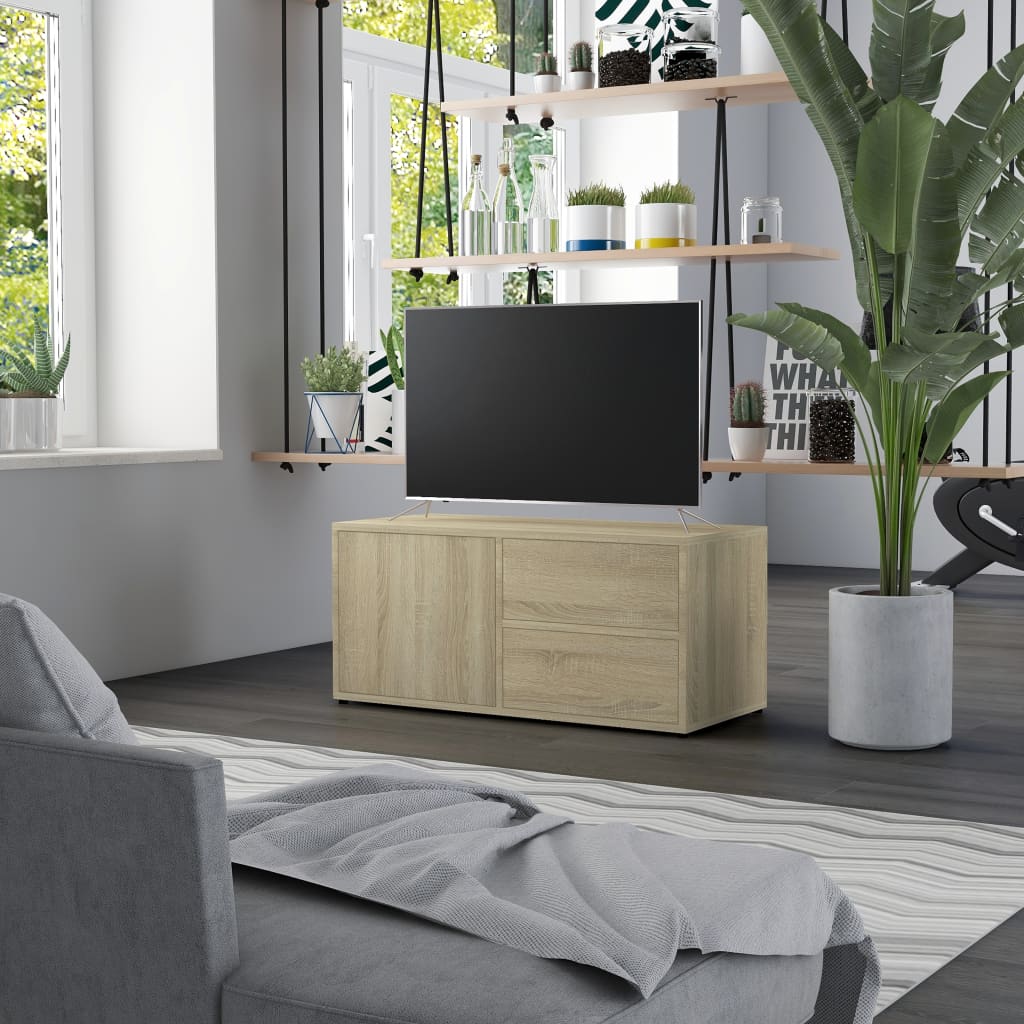 TV-Schrank Sonoma-Eiche 80x34x36 cm Holzwerkstoff - Pazzar.ch