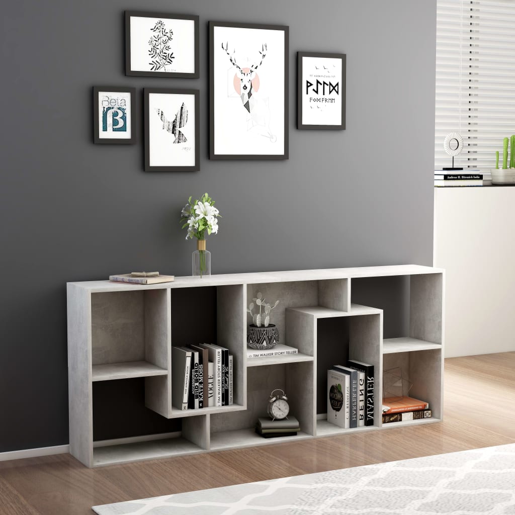Bücherregal Betongrau 67x24x161 cm Holzwerkstoff - Pazzar.ch