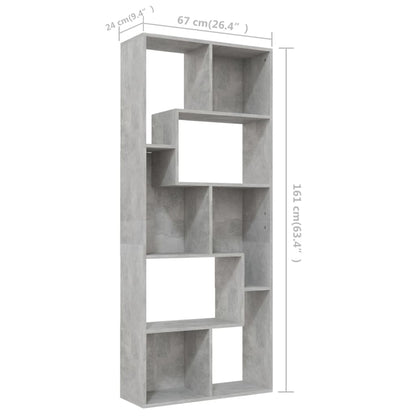 Bücherregal Betongrau 67x24x161 cm Holzwerkstoff - Pazzar.ch