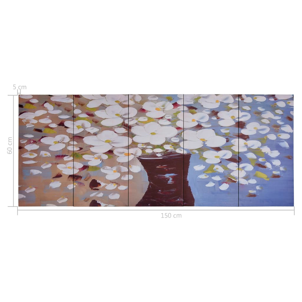 Leinwandbild-Set Blumen in Vase Mehrfarbig 150x60 cm - Pazzar.ch