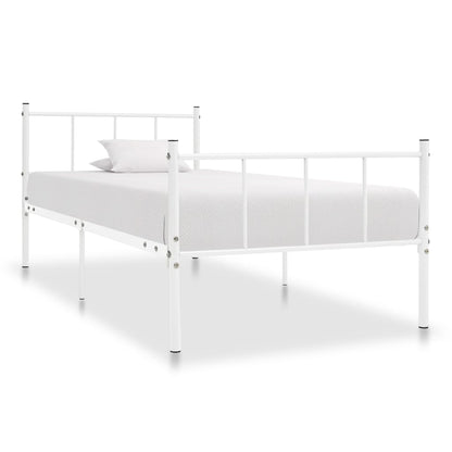 Bettgestell Weiß Metall 90×200 cm - Pazzar.ch
