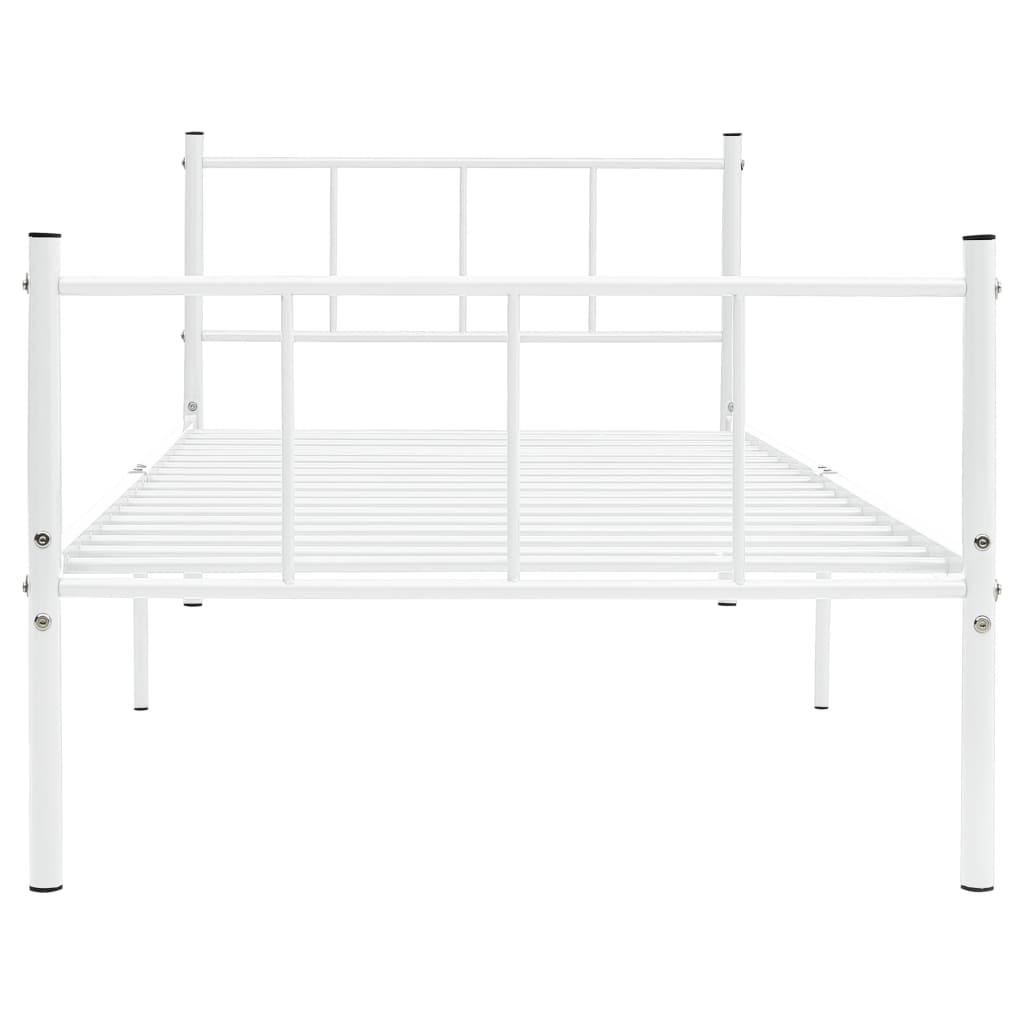 Bettgestell Weiß Metall 90×200 cm - Pazzar.ch