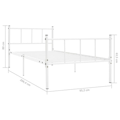 Bettgestell Weiß Metall 90×200 cm - Pazzar.ch