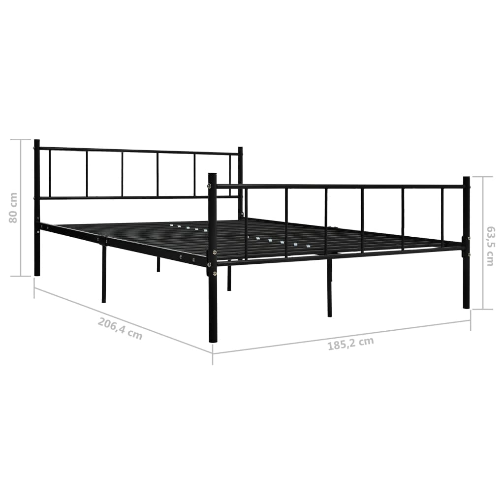 Bettgestell Schwarz Metall 180×200 cm - Pazzar.ch