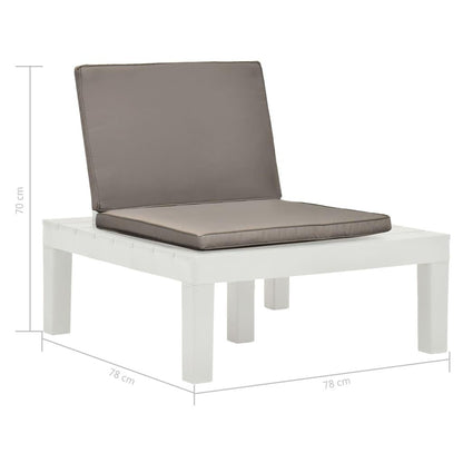Gartenstühle mit Auflagen 4 Stk. Kunststoff Weiß - Pazzar.ch