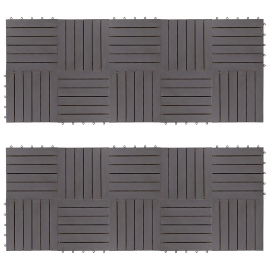 Terrassenfliesen 20 Stk. Grau 30 x 30 cm Massivholz Akazie - Pazzar.ch