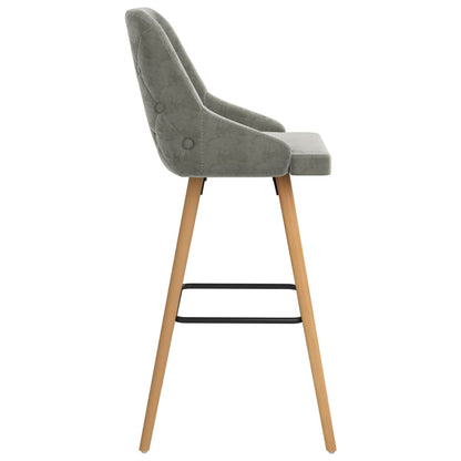 Barhocker 2 Stk. Hellgrau Samt - Pazzar.ch