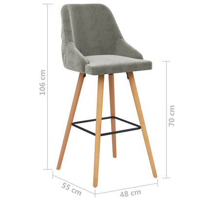 Barhocker 2 Stk. Hellgrau Samt - Pazzar.ch