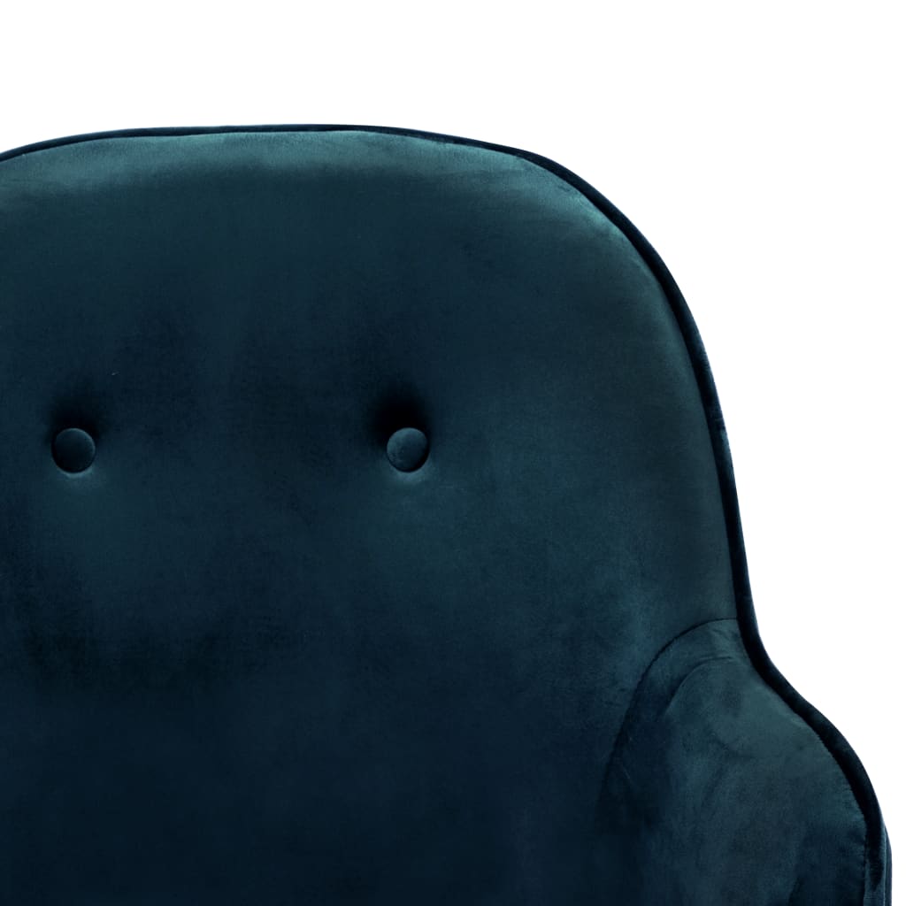 Schaukelstuhl Blau Samt - Pazzar.ch