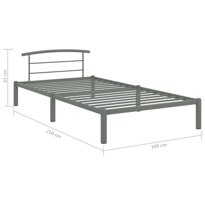 Bettgestell Grau Metall 90x200 cm - Pazzar.ch