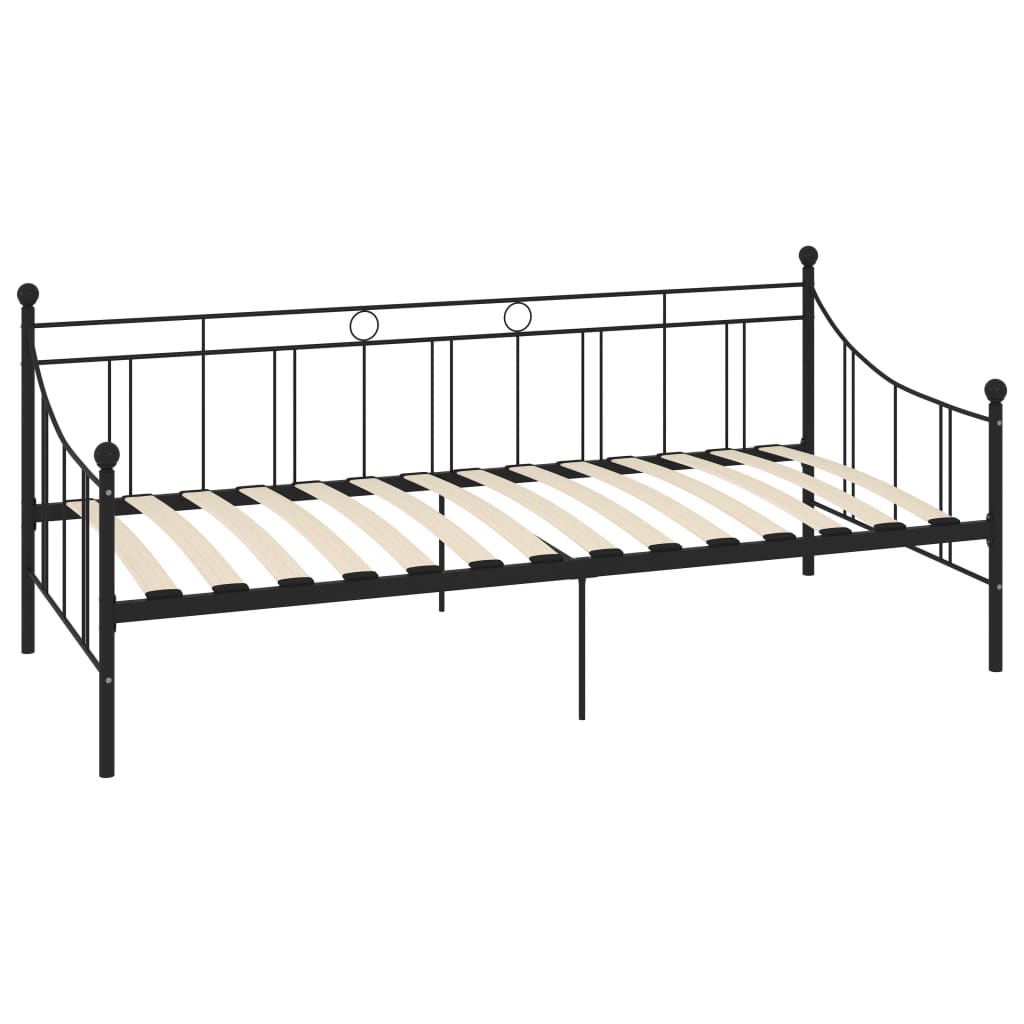 Tagesbett-Rahmen Schwarz Metall 90×200 cm - Pazzar.ch
