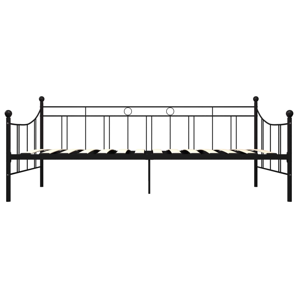 Tagesbett-Rahmen Schwarz Metall 90×200 cm