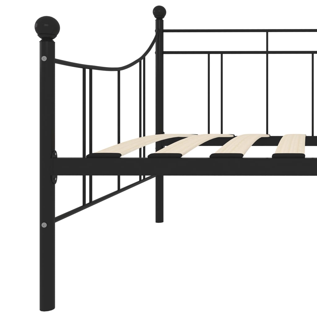 Tagesbett-Rahmen Schwarz Metall 90×200 cm - Pazzar.ch