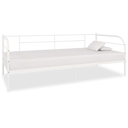 Tagesbett-Rahmen Weiß Metall 90×200 cm - Pazzar.ch