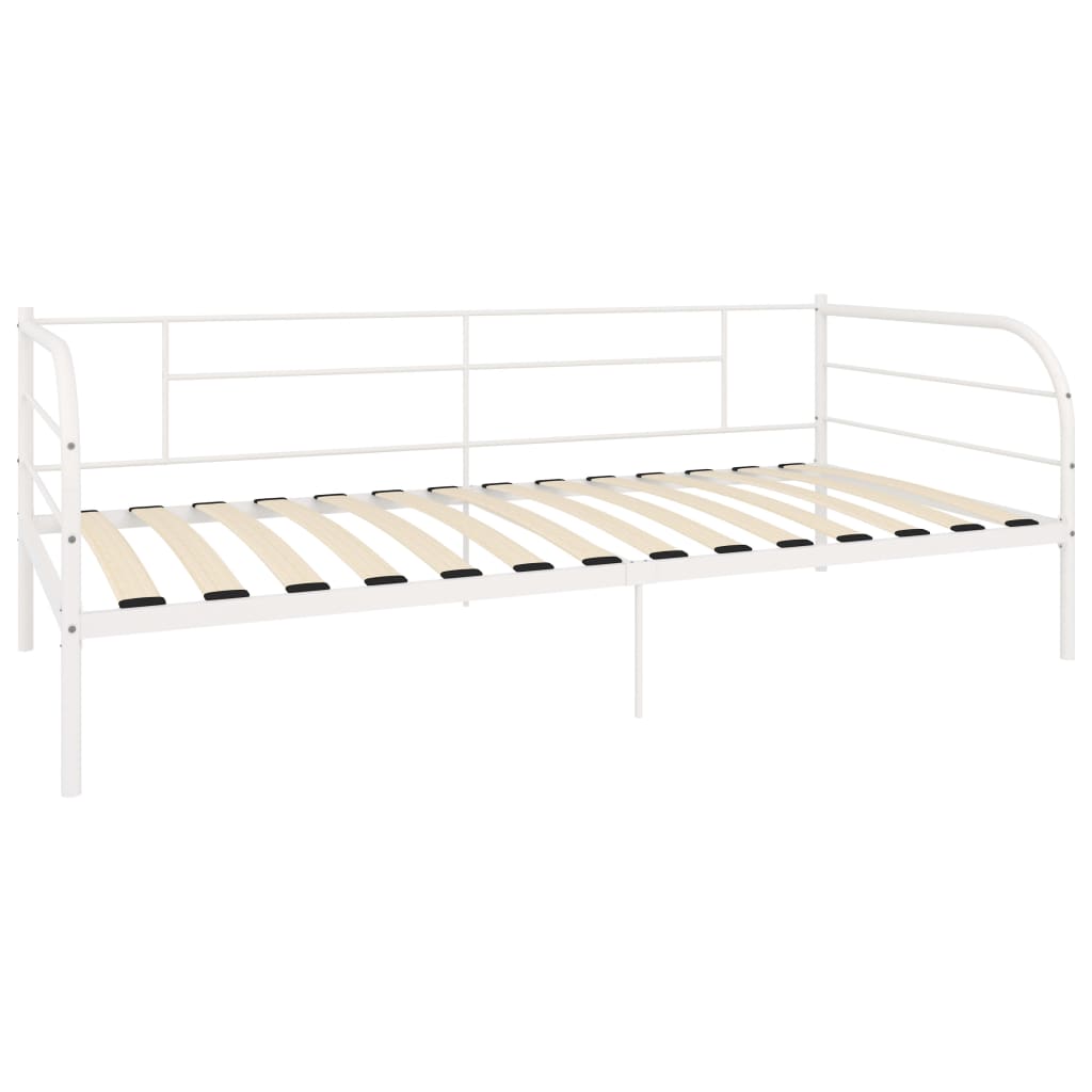 Tagesbett-Rahmen Weiß Metall 90×200 cm - Pazzar.ch