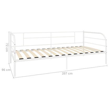 Tagesbett-Rahmen Weiß Metall 90×200 cm - Pazzar.ch