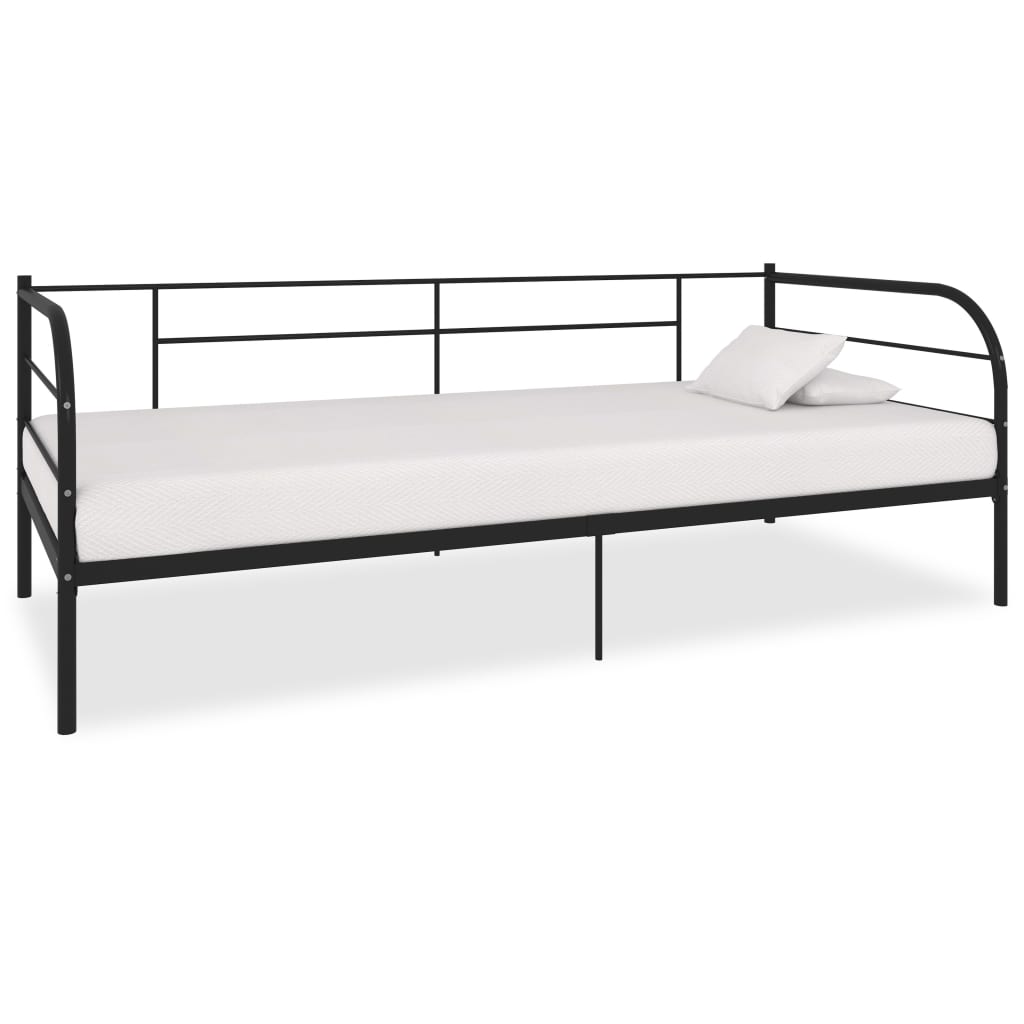Tagesbett-Rahmen Schwarz Metall 90×200 cm - Pazzar.ch