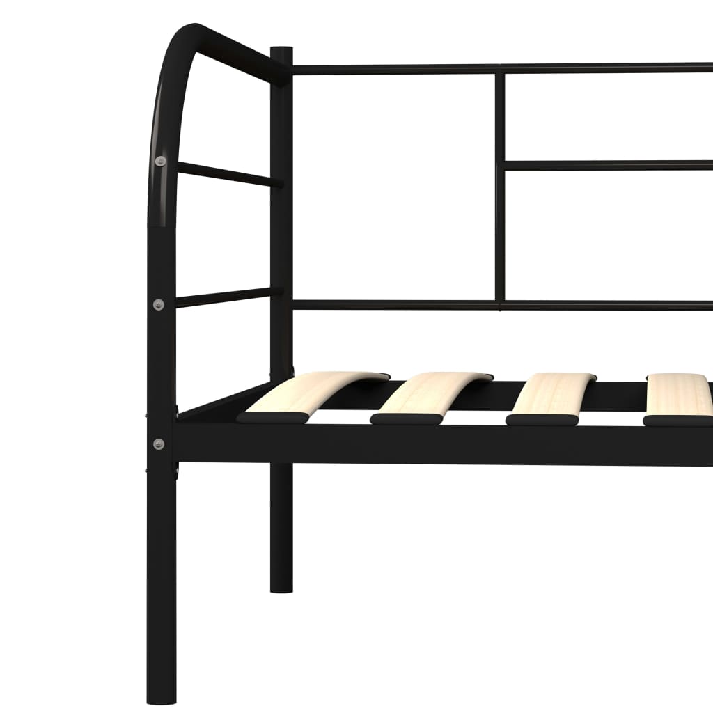 Tagesbett-Rahmen Schwarz Metall 90×200 cm