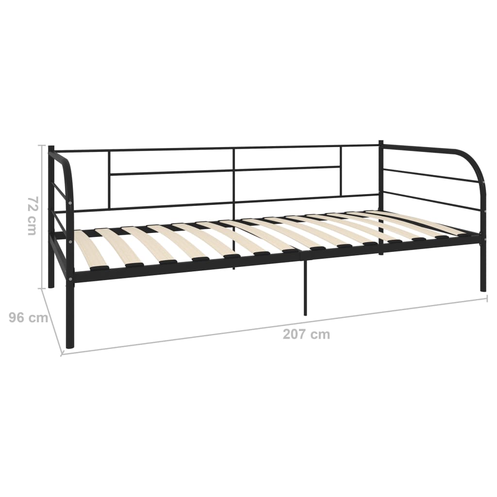 Tagesbett-Rahmen Schwarz Metall 90×200 cm - Pazzar.ch