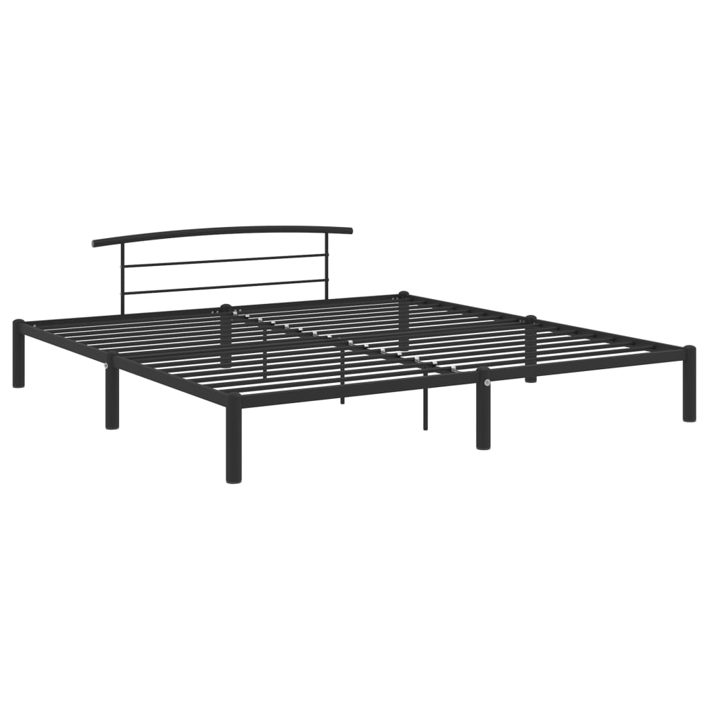 Bettgestell Schwarz Metall 200x200 cm