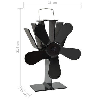 Ofenventilator Wärmebetrieben 5 Blätter Schwarz - Pazzar.ch