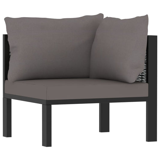 Sofa-Eckelement mit Linker Armlehne Poly Rattan Anthrazit - Pazzar.ch