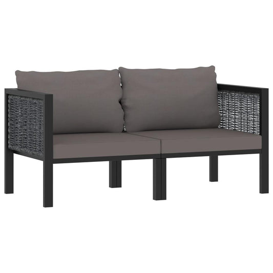 2-Sitzer-Sofa mit Auflage Anthrazit Poly Rattan - Pazzar.ch