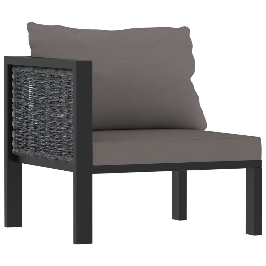 7-tlg. Garten-Lounge-Set mit Auflagen Poly Rattan Anthrazit - Pazzar.ch