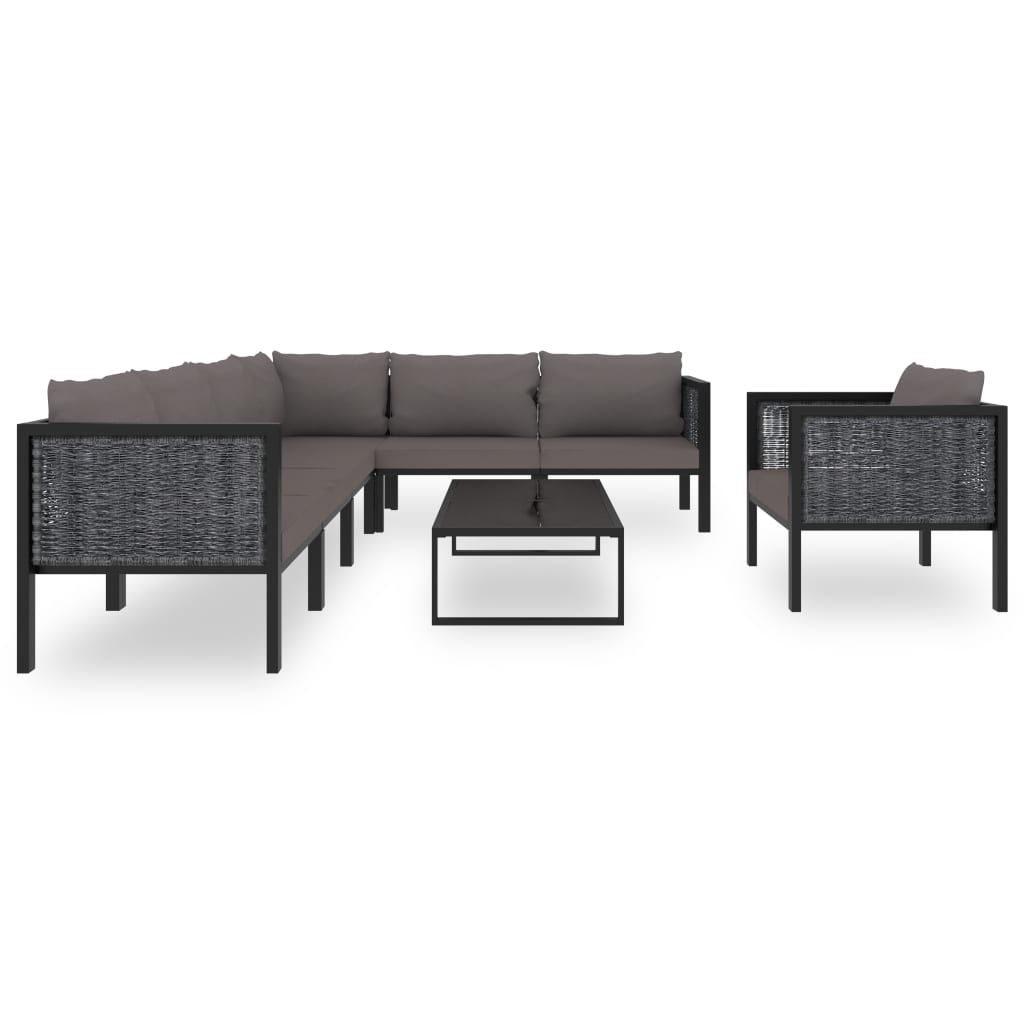 8-tlg. Garten-Lounge-Set mit Auflagen Poly Rattan Anthrazit - Pazzar.ch