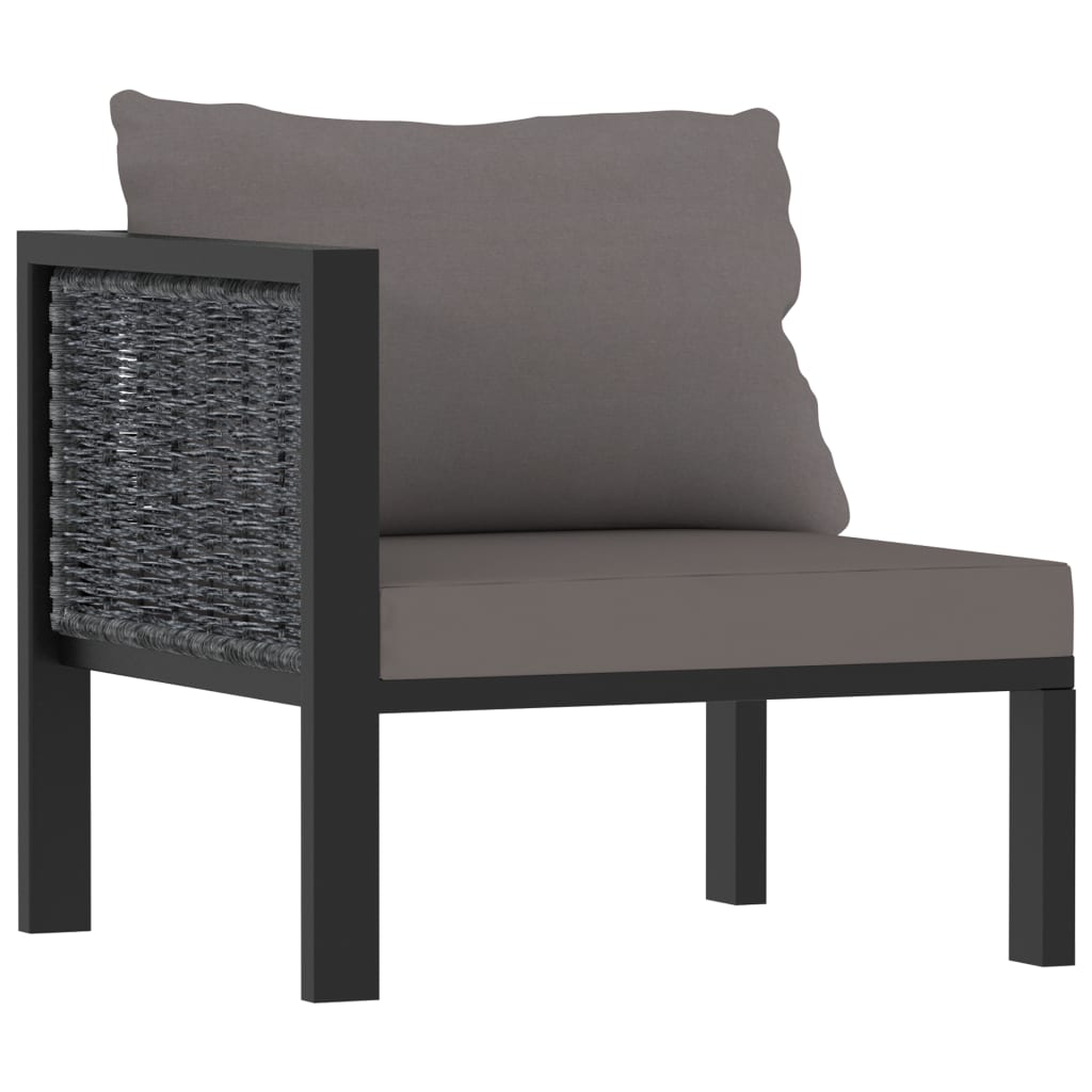 9-tlg. Garten-Lounge-Set mit Auflagen Poly Rattan Anthrazit - Pazzar.ch