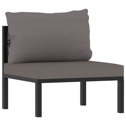 9-tlg. Garten-Lounge-Set mit Auflagen Poly Rattan Anthrazit - Pazzar.ch