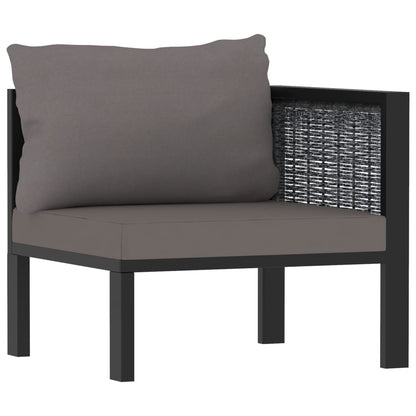 8-tlg. Garten-Lounge-Set mit Auflagen Poly Rattan Anthrazit - Pazzar.ch